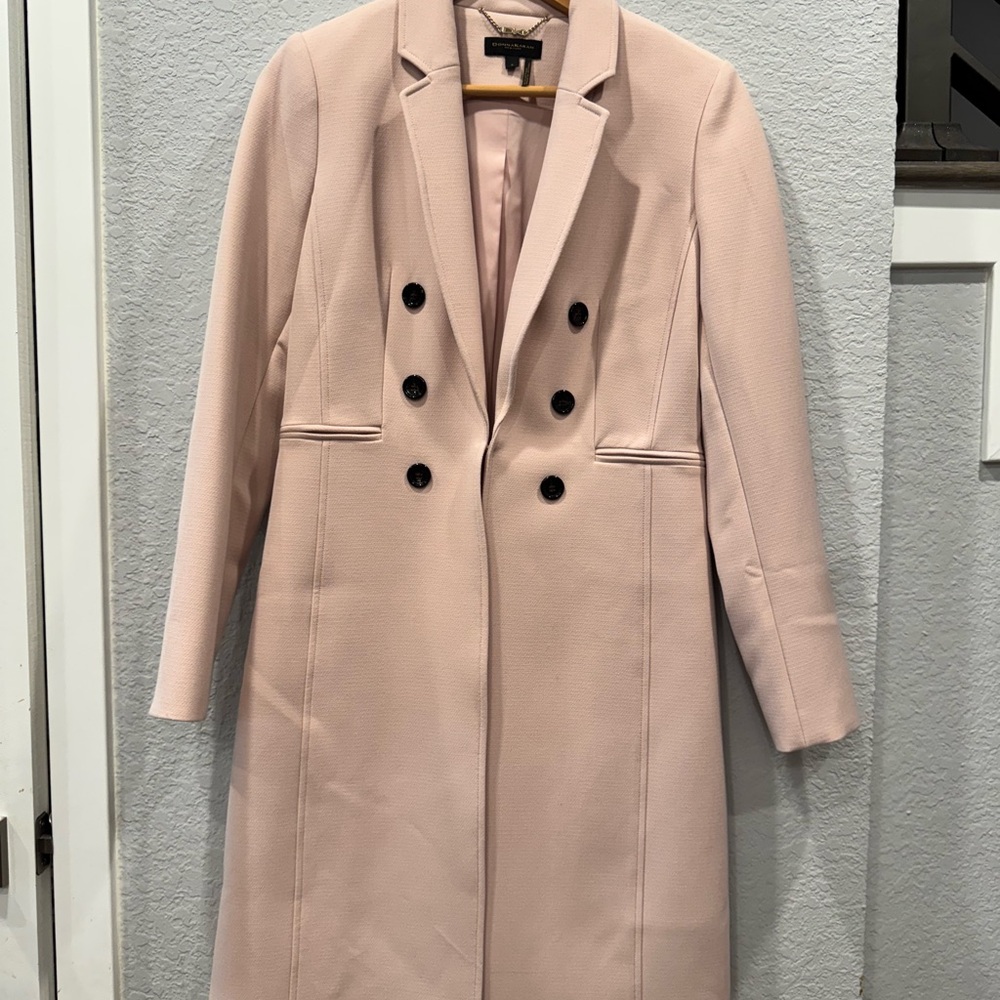 Donna Karan Pink Trench Coat Elegant Tailored Design